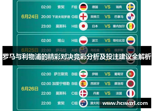 罗马与利物浦的精彩对决竞彩分析及投注建议全解析